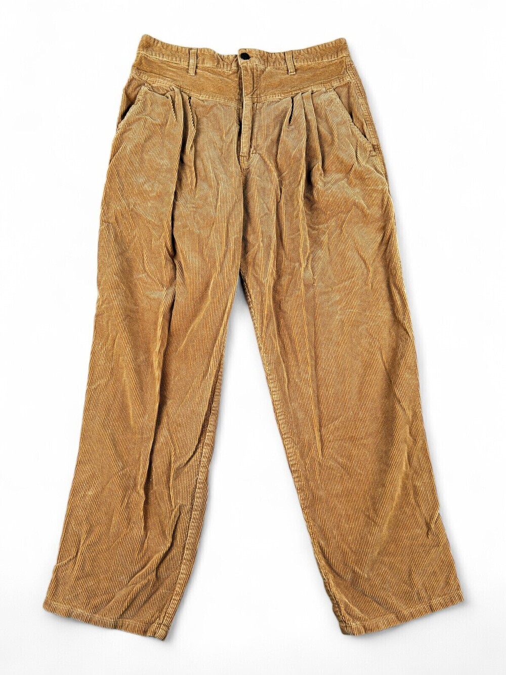 Cap Ferrat Plus Size 18 Corduroy Pleated Straight-Leg Pants